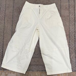 Maeve Cream Barrel Cropped Pants